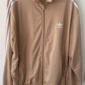 adidas Beige Track Jacket with White Trefoil